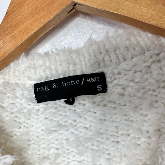 Rag & Bone Knit Womens Christina Textured Cardigan Sz Small Ivory Button Up - Picture 6 of 6